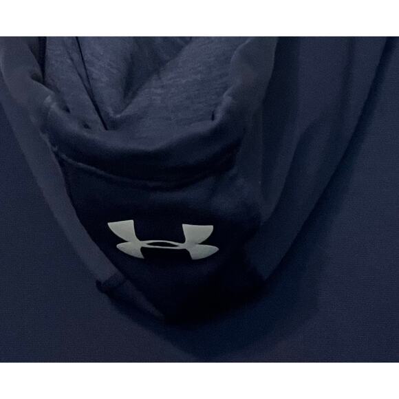 UNDER ARMOUR HOODIE SWEATSHIRT, WOMENS, SP, NAVY BLUE, LONG SLEEVES HAND WARMER - Picture 6 of 11